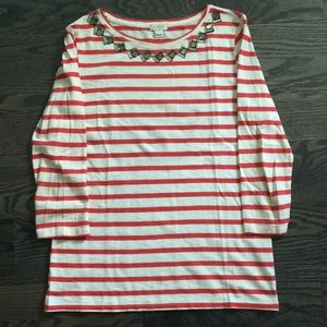 Women’s JCrew long sleeve striped top size S